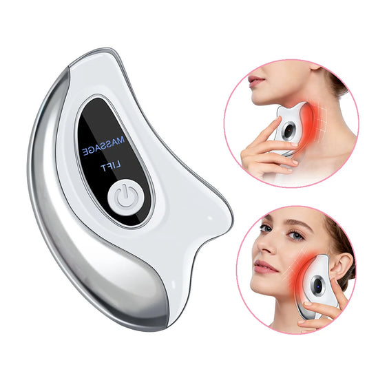 Gua Sha Électrique Visage — Lifting, Luminothérapie LED & Vibrations 45Hz