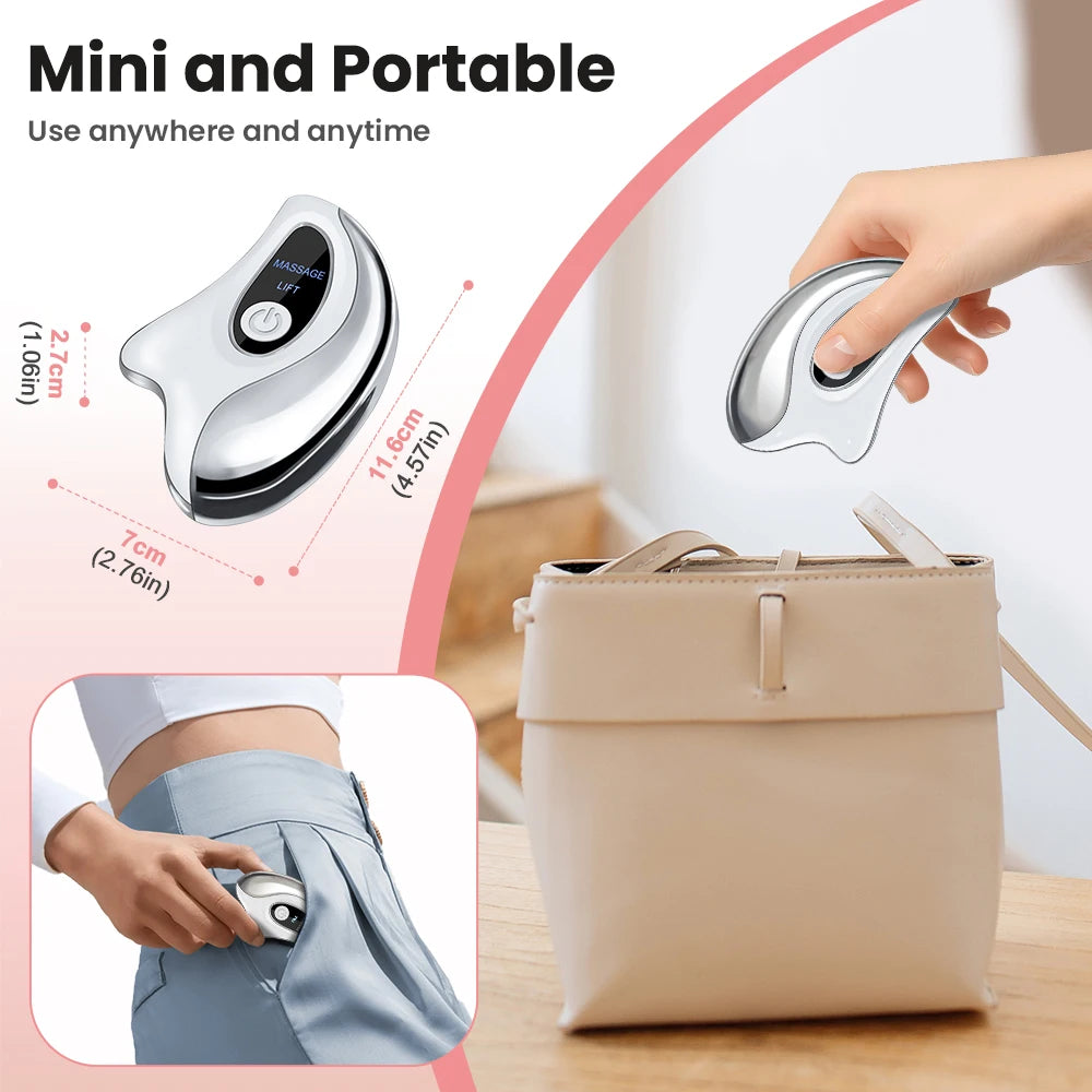 Gua Sha Électrique Visage — Lifting, Luminothérapie LED & Vibrations 45Hz